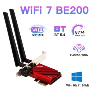 Adaptador Bluetooth WiFi FV-BE8800 WiFi 7 Intel BE200 Tri Band PCIE para PC con Windows - Imagen 1 de 6