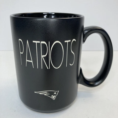 New England Patriots NFL Ceramic Laser Engraved Mug 16 oz Blk Matte/Blk Gloss G1 Cover