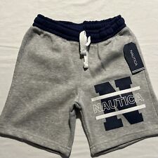 Nautica Toddler Boys Solid Fleece Logo Shorts - Grey Heathe - Size: Med (5) -NWT