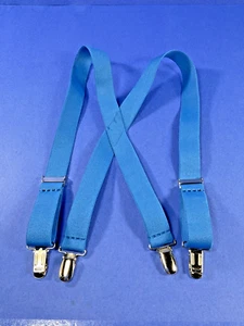Children's 30" Blue 1", Adj. Suspenders / Braces, Made in USA - Picture 1 of 2