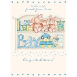 Nueva tarjeta bebé niño - Tienes un nuevo bisnieto - Felicitaciones - 70171 - Imagen 1 de 1