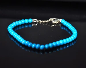 Türkis Heilung Edelstein Armband, Handgefertigt Türkis Blau Perlen Armband - Bild 1 von 3