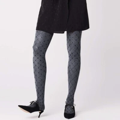 Fiore 'Matilda' women's tights pantyhose with geometric pattern 40 Den Melange - Image 1 of 4