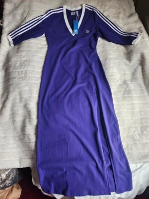 Maxi Vestido ADIDAS Adicolor 3 Rayas Púrpura Talla M Nuevo con Etiquetas Foto 1 de 4