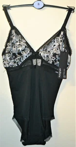 LADIES M&S AUTOGRAPH LACE NON PADDED TWO TONE BODY SIZE 8 BLACK MIX BNWT - Picture 1 of 2