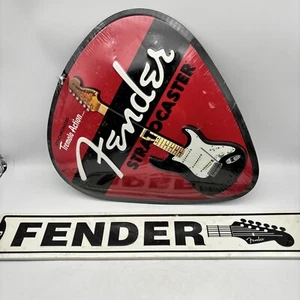 Fender Stratocaster Wall Decor Lot Of 2 Signs Guitar Pick & Street Sign New - Picture 1 of 7