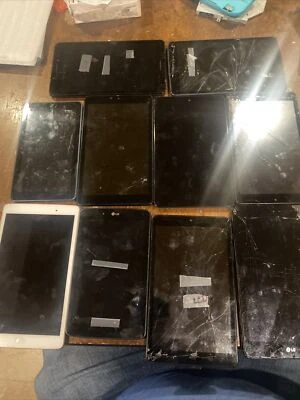 lot of 10 tablets lg alcatel tmobil att for parts not working - Image 1 of 4