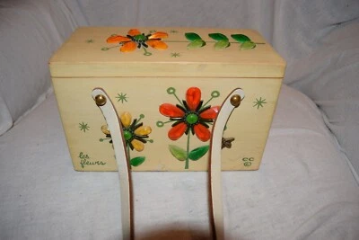 Vintage Les Fleurs Enid Collins Original Collins of Texas Wooden Box Bag - Image 1 of 4