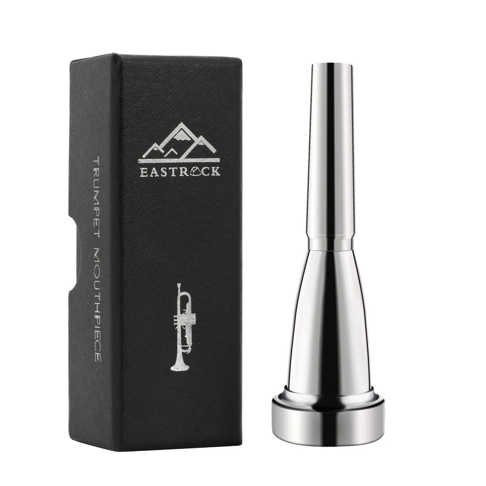 EASTROCK Trumpet Mouthpiece 5C Silver Plated Bullet Shape Vacuum Package