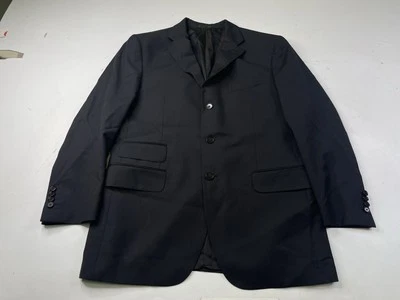 Chaqueta Blazer Boglioli Negra Abrigo Deportivo Lana Talla 42R Hecha en Italia Rayas Foto 1 de 4