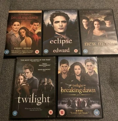 The Twilight Saga Complete 5x DVD Collection New Moon Eclipse Breaking Dawn 1 2 - Image 1 of 4
