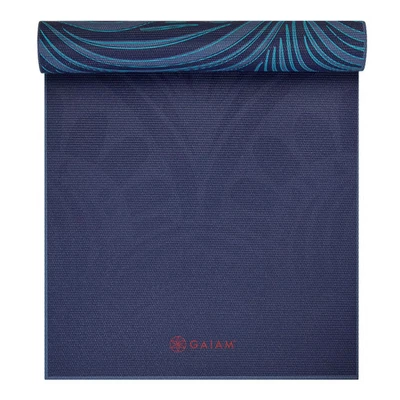 GAIAM REVERSIBLE YOGA MAT - (6MM) - TEAL MANDALA MANTRA - Image 1 of 4