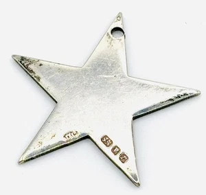 HALLMARKED Antique Star Charm or Pendant in Sterling Silver London England - Picture 1 of 4