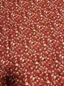 Fruit Salad Free Spirit Red Strawberries 100% Cotton Sewing Fabric 31” X 44 1/2” - Picture 1 of 3