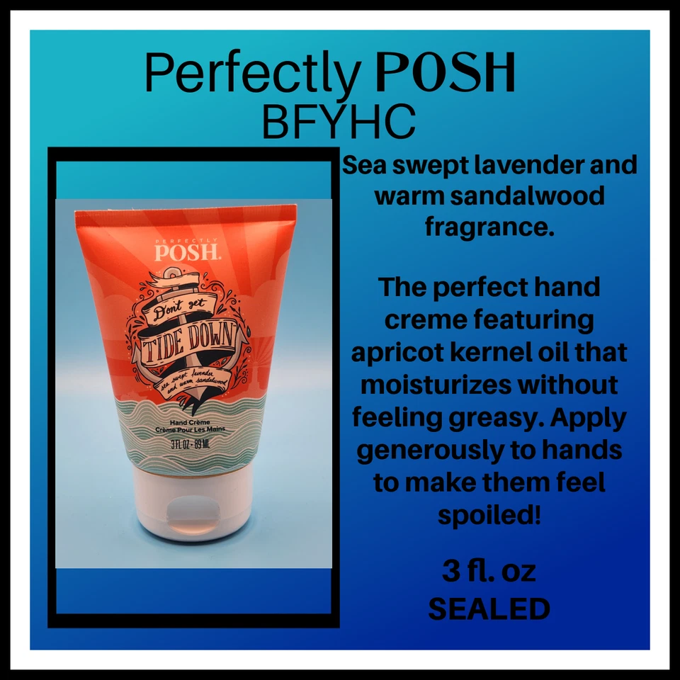 NEW-Perfectly Posh DON'T GET TIED DOWN- Lavender & Sandalwood HAND CREME- Sealed - Image 1 of 3