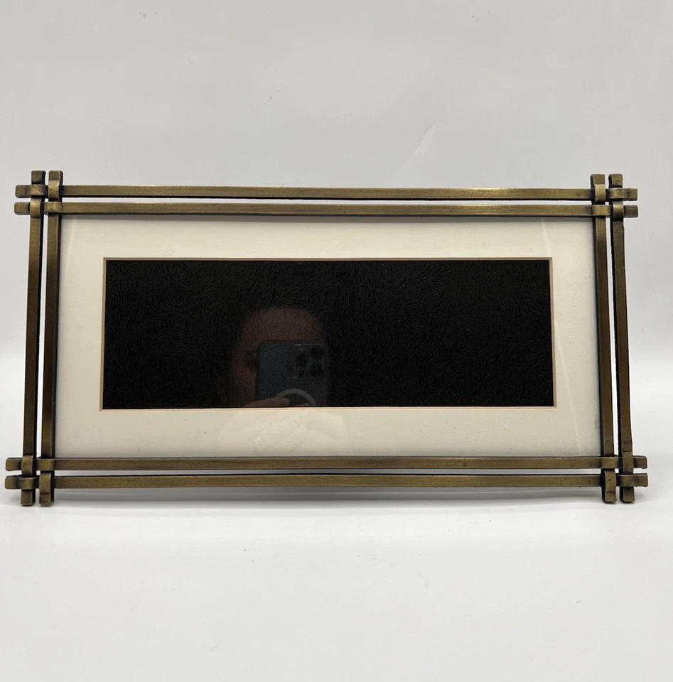 Marco de fotos vintage Fetco de 5”x11,5” marco horizontal de latón en general Foto 1 de 4