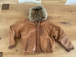 POLO Ralph Lauren Daunenjacke - Leder - Koyotenfell - 1990 - Vintage - Gr. M - Bild 1 von 14