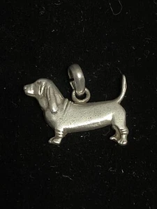 VINTAGE Weiner Dog Dachshund STERLING SILVER PENDANT 925 FAC '97 Jb8 - Picture 1 of 6