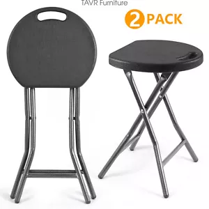 Portable Folding Stools Set of 2,Plastic Foldable Stool ,300lbs Capacity - Picture 1 of 6