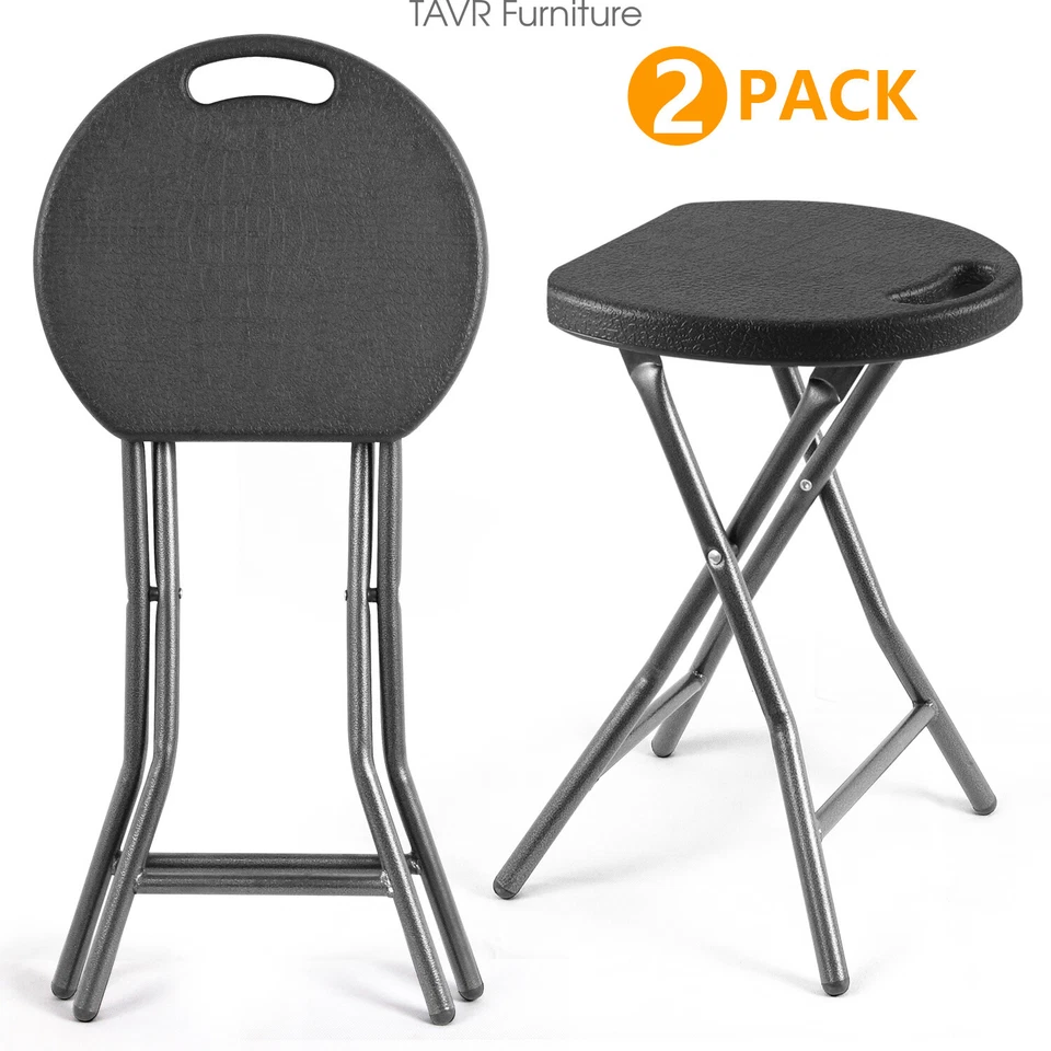 Portable Folding Stools Set of 2,Plastic Foldable Stool ,300lbs Capacity - Image 1 of 4