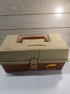 Vintage Plano Tackle Box Orange and Tan 2 Trays Plastic Fishing Box - Picture 1 of 7