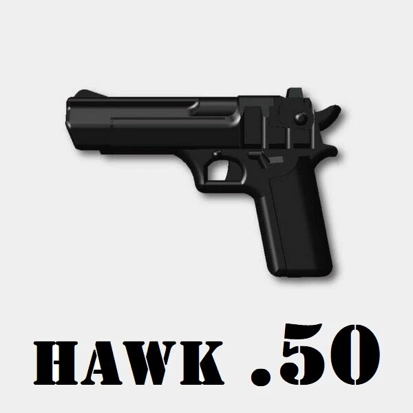 Hawk .50 Pistol compatible with toy brick minifigures Army Police - Image 1 of 1