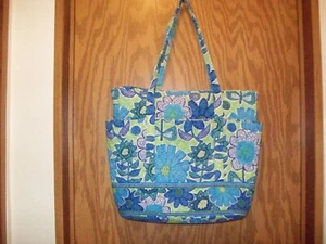 Vera Bradley Doodle Daisy Muster nicht mehr produziert große Beuteltasche - Bild 1 von 5