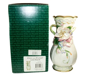 Vintage Fitz and Floyd Garten Rhapsodie Vase Medium 10" 3D Blumen rosa - Bild 1 von 11