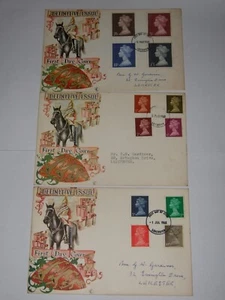1968 & 69 GB FDC DEFINITIVE ISSUE FIRST DAY COVERS X3 LEICESTER PO MARK - Picture 1 of 1