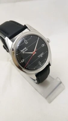 Hmt Janata Hand Winding Black Dial Parashock 17 Jewels Men Watch 200181 - Image 1 of 4