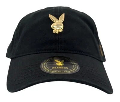 Playboy Block Tux Gold Metal Dad Hat Adjustable Strapback Hat, Cap, New - Image 1 of 4