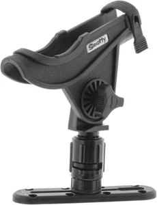 #282-BK Baitcaster Rod Holder with Gear and Rail (Black) - Picture 1 of 12