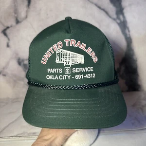 Sombrero de camionero vintage United Trailers OKC cuerda verde - Imagen 1 de 10