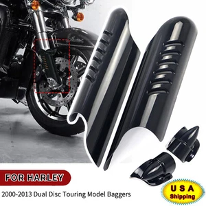 Black Lower Fork Leg Cover Deflectors For Harley Electra Street Glide Baggers - Bild 1 von 10