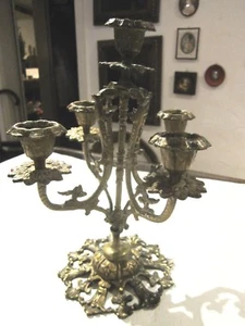 Alter, dekorativer 🌿Kerzenhalter 🌿 Messingbronze zum Verstellen - Bild 1 von 8