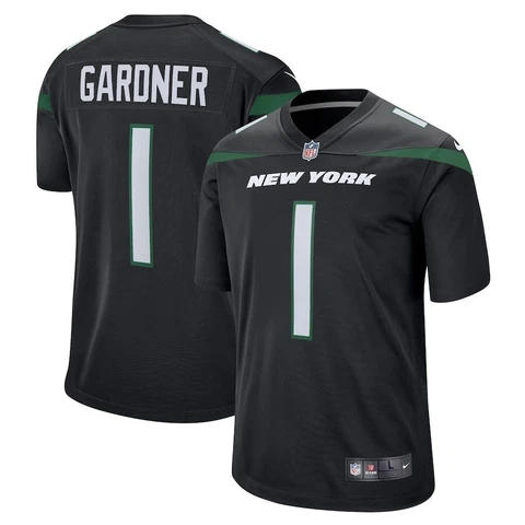 Men's New York Jets Ahmad Sauce Gardner #1 Black Player Game Stitched Jersey NWT Cover