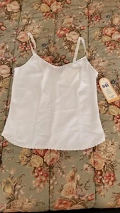 NEW BALI Women's 34 Ivory Satin Flower Collection Cami Camisole Tank Adjustable - Picture 1 of 10