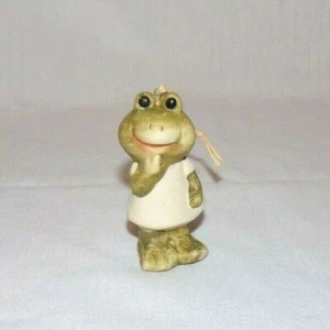 Ceramic Girl Frog Christmas Ornament Miniature Dollhouse Fairy Garden Figurine  - Picture 1 of 4