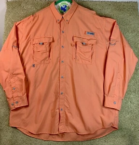 Columbia PFG Camicia Uomo X Grande Manica Lunga Ventilata Pesca Tasche Omni-Shade - Foto 1 di 9