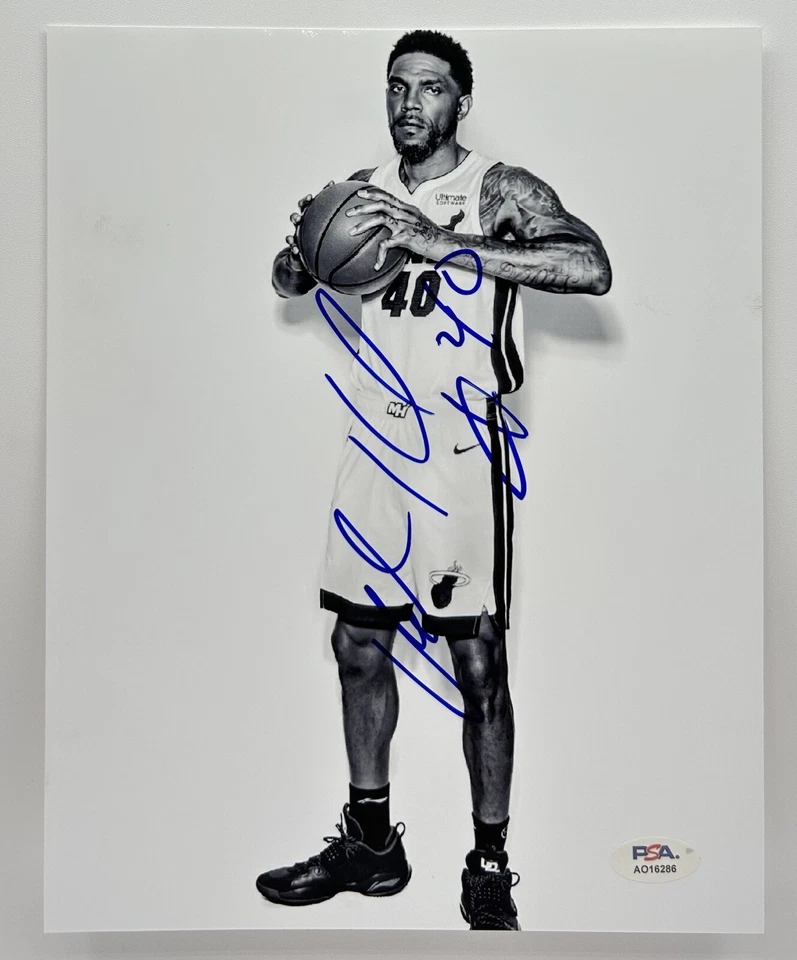 Udonis Haslem Signed 8x10 Photo Autographed Miami Heat PSA/DNA COA - Image 1 of 3