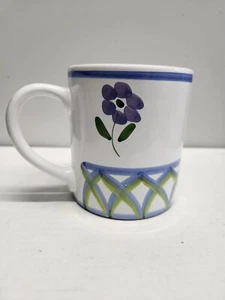 Vintage Caleca handbemalt Blumen Steingut Becher Made in Italy Kaffee Tee Becher - Bild 1 von 6