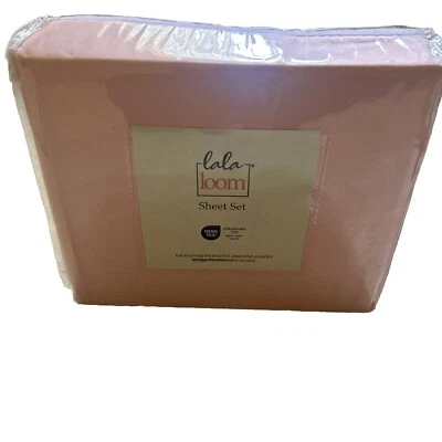 Juego de sábanas Lala Loom Oeko-Tex Standard 100 - Rosa claro - Tamaño doble - Nuevo Foto 1 de 4