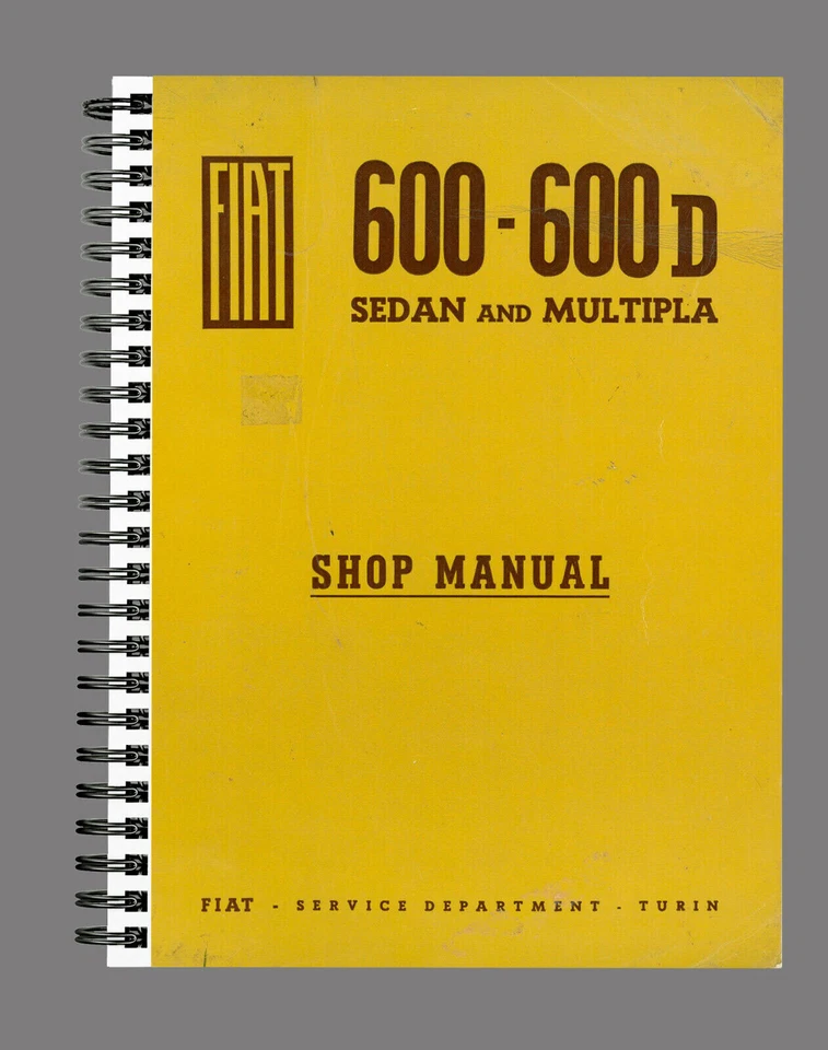 FIAT 600 SHOP MANUAL AND MAINTENANCE WORKSHOP BOOK PAPER REPRINT ENGLISH - Image 1 of 4