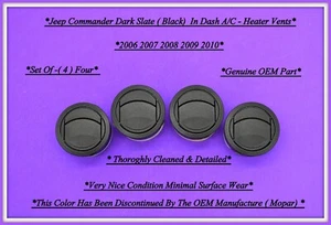 2006-2010 Jeep Commander Dash Black  AC Heat Air Vents Set of Four 07 08 09 OEM - Picture 1 of 2