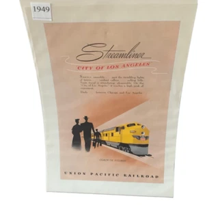 Vintage 1949 Union Pacific Railroad Streamliner City of Los Angeles Ad Advertise - Picture 1 of 4