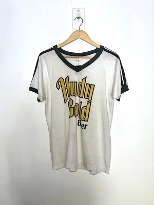 70s Vtg Vintage Ringer Shirt Hudy Gold Beer Large - Изображение 1 из 4