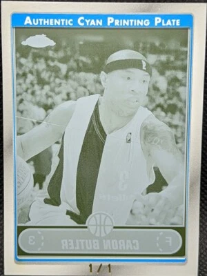 CARON BUTLER 2006-07 Topps Chrome PRINTING PLATE #1/1 Wizards Heat Kings One of - Image 1 of 2
