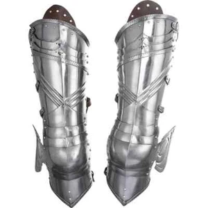 Medieval German Steel Leg Armor Costume - Picture 1 of 5