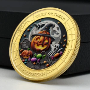 Feliz Halloween Desafío Moneda Truco o Trato Jack-O'-Lantern Fiesta Souvenir - Imagen 1 de 12