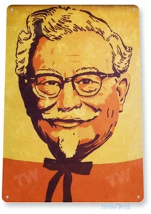 Coronel Sanders Pollo Frito Cocina Cartel Decoración Tin Signo B346 - Imagen 1 de 2